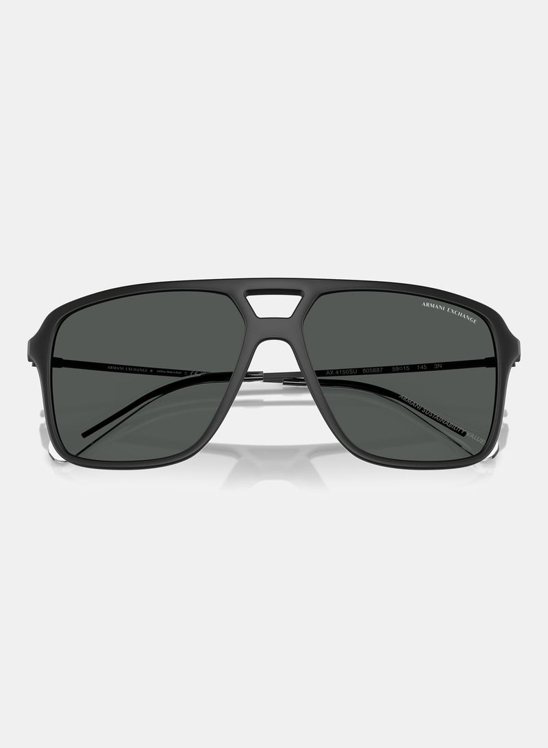 ارماني اكسشينج نظارة شمسية بإطار كامل بايلوت 4150SU, 59, 8058, 87 - Image 4